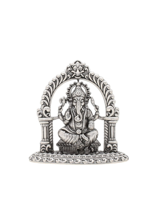 92.5 Oxidised Silver Lord Ganesh Idol For Pooja